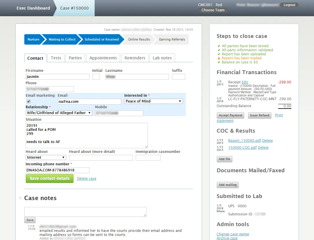 A case being worked after InfusionSoft integration in Symfony